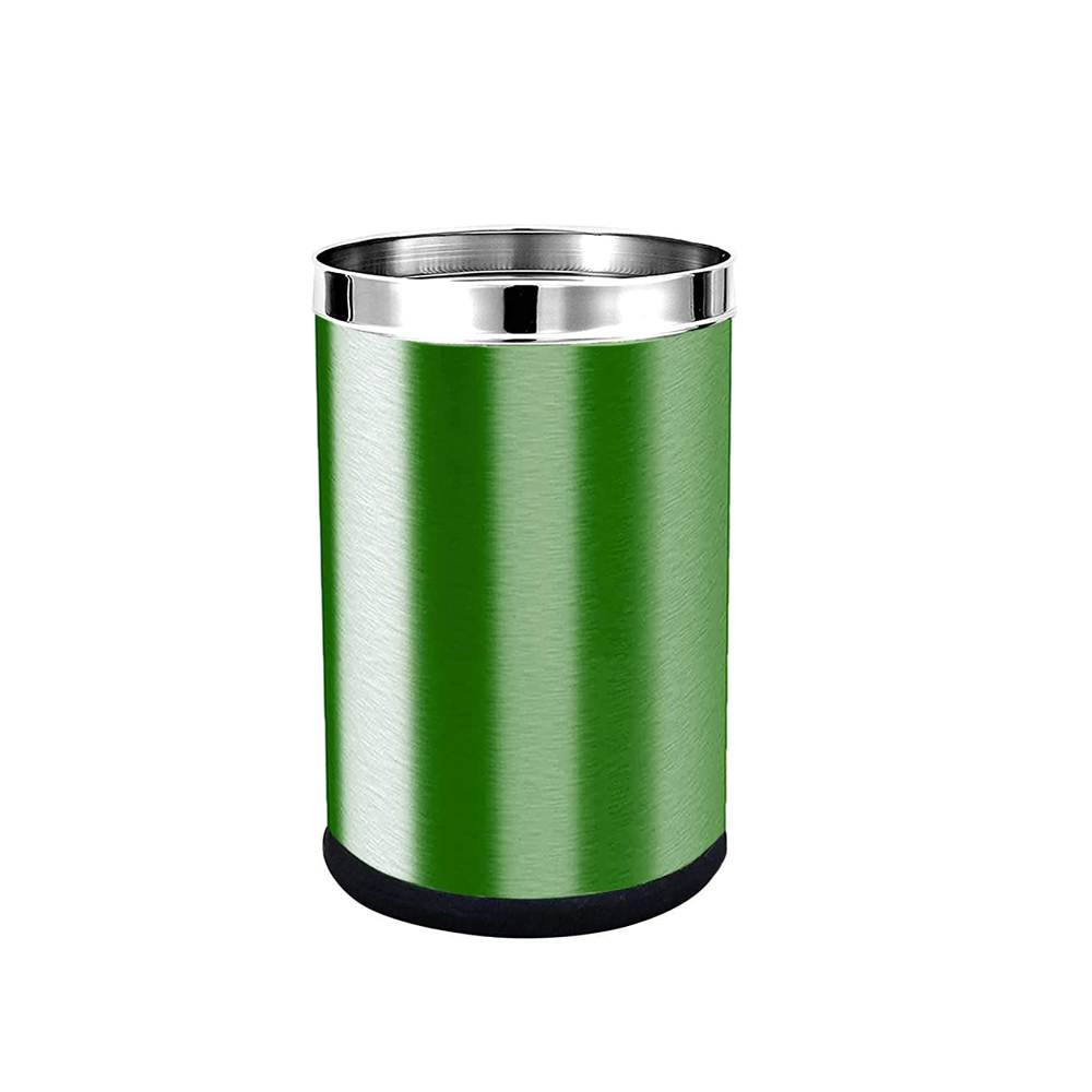 Skitch® Stainless Steel Open Dustbin, Garbage Bin Paper Bin Round Shape use for Home, Office, Kitchen (18 Ltr)