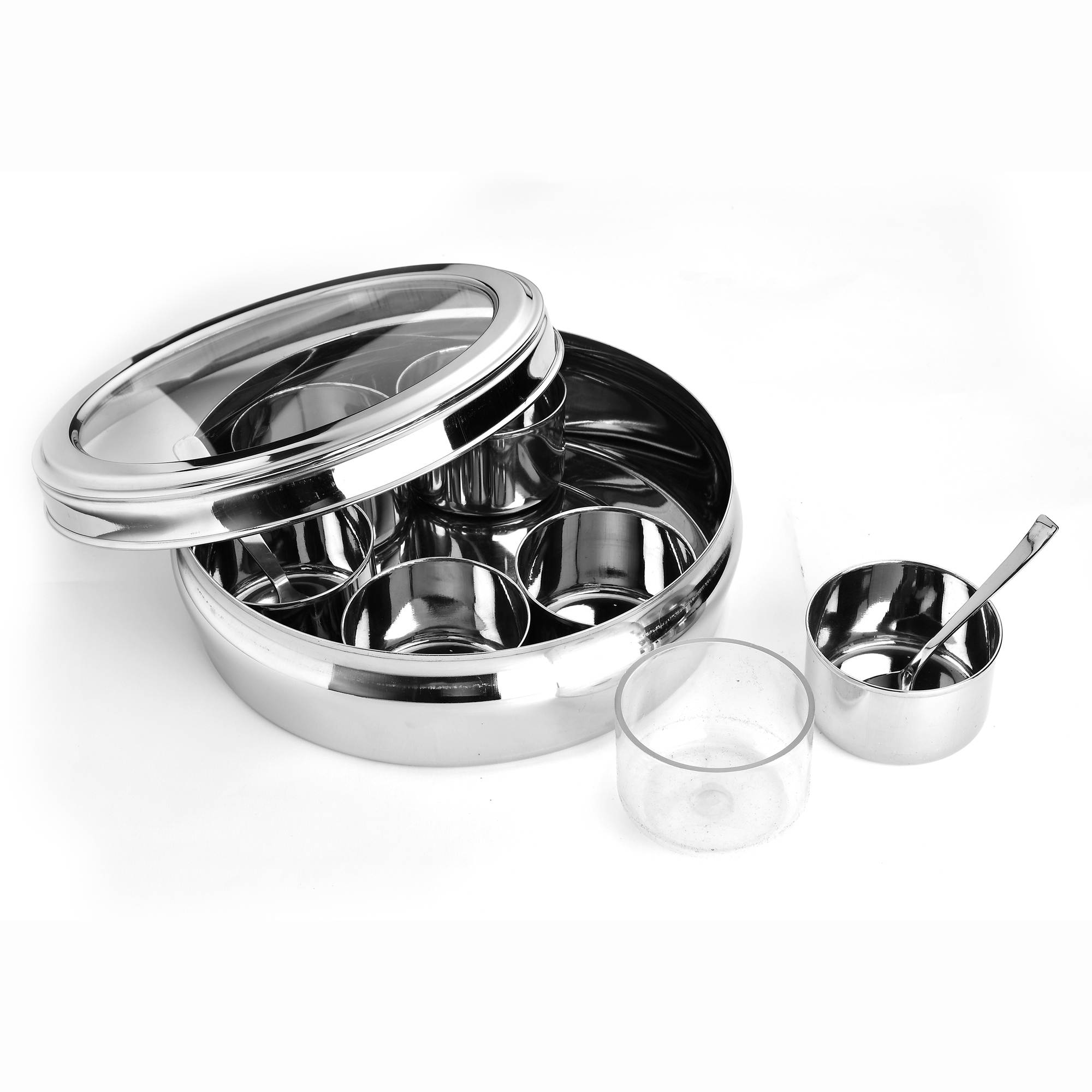 Skitch® Stainless Steel Belly-Shaped Masaldhani Box with Lid