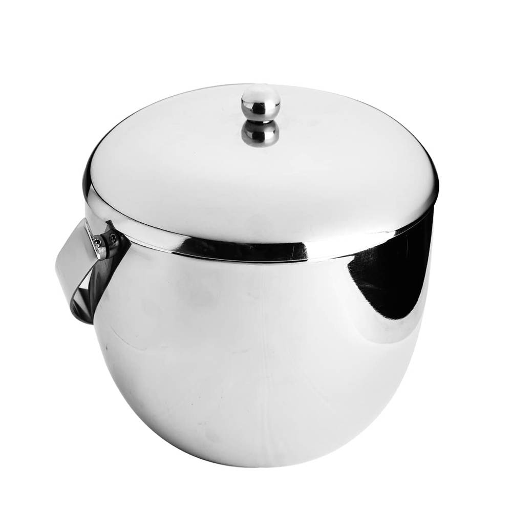 SKITCH Ice Bucket Double Wall Insulated, Apple Shaped Premium Ice Bucket. Non Magnetic, Anti Rust, Food Safe (Silver)