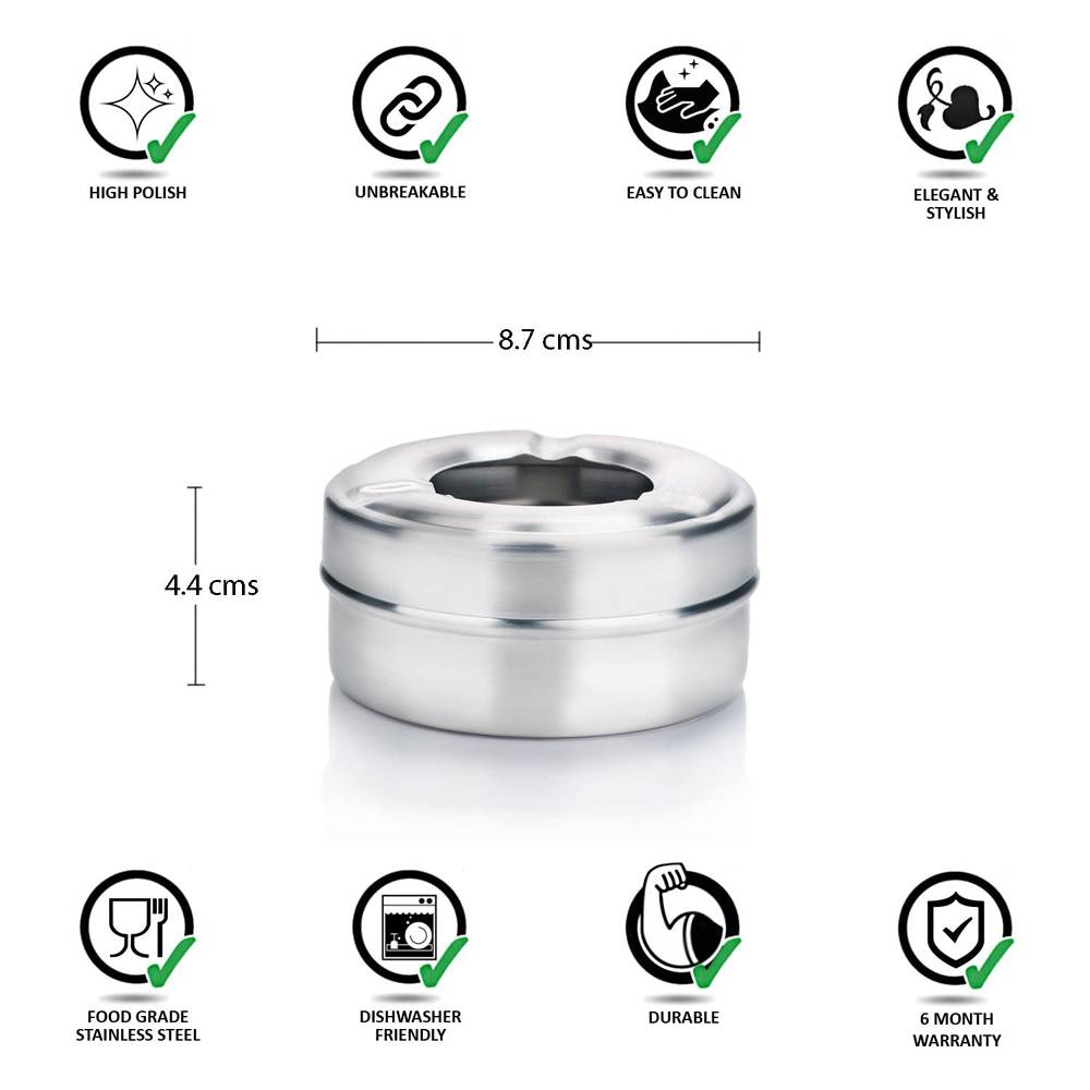 Skitch Stainless steel Cigarette Smoking Ashtray holder for Home, Office and Bar (Pack of 1)