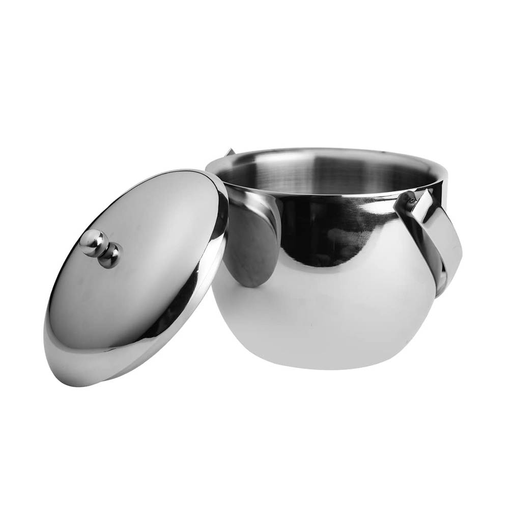 SKITCH Ice Bucket Double Wall Insulated, Apple Shaped Premium Ice Bucket. Non Magnetic, Anti Rust, Food Safe (Silver)