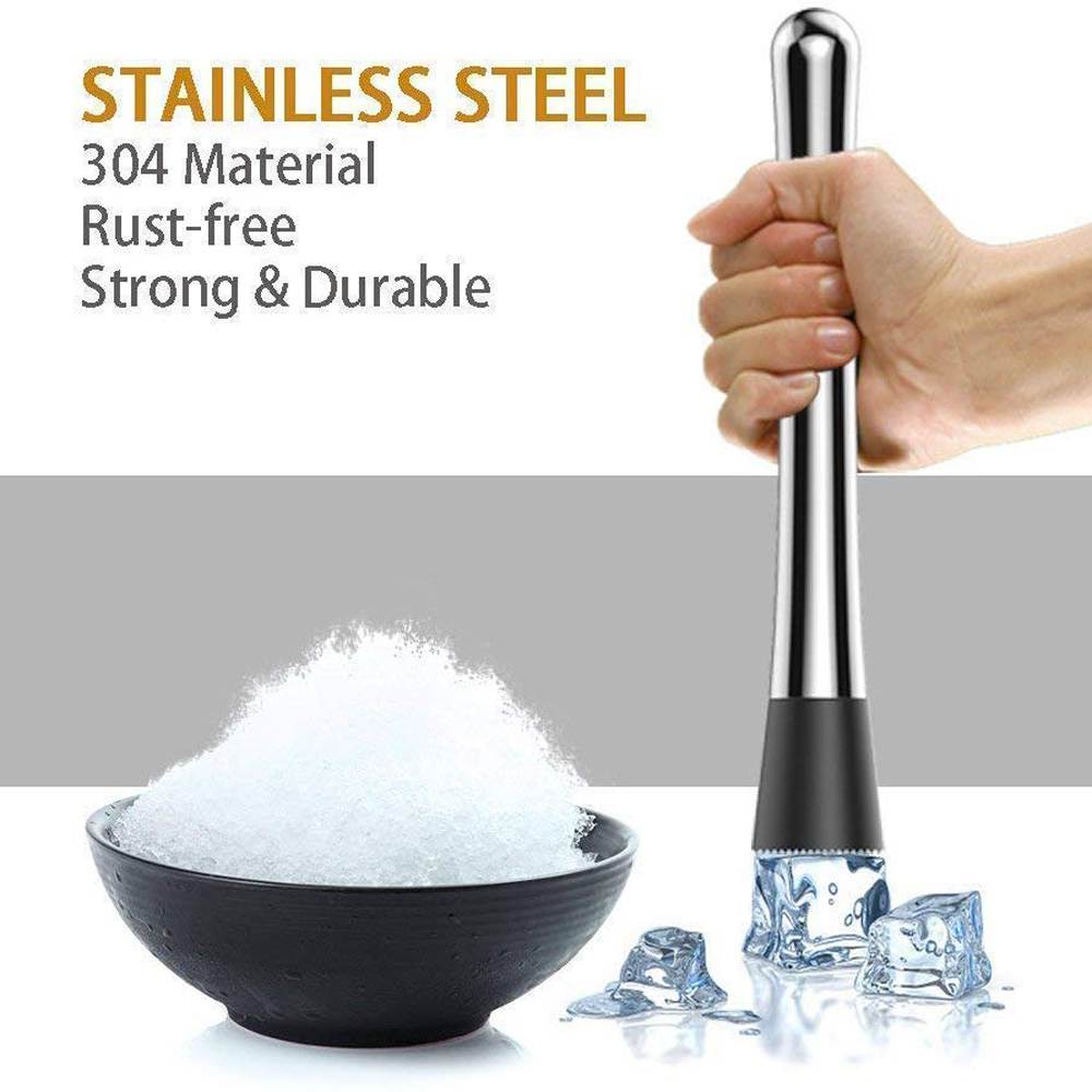Skitch Stainless Steel Bartender Tool, Drink, Cocktail Muddler, Perfect for Home Bar for Making Delicious Cocktails, Drinks