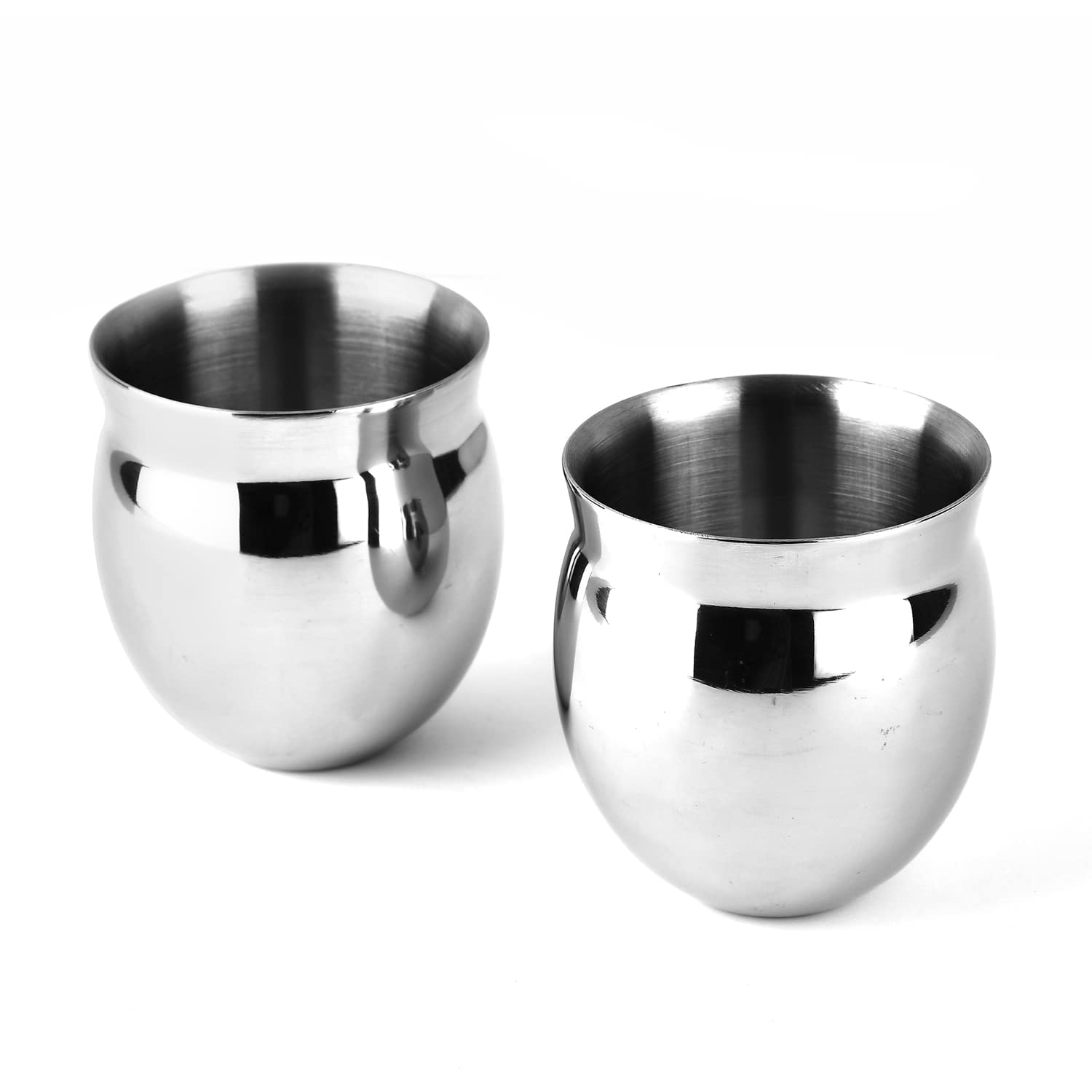 Skitch Stainless Steel Chai Coffee Lassi Kullad Unbreakable Double Wall Insulated Glossy Kullad/Kulhad 125ml Each