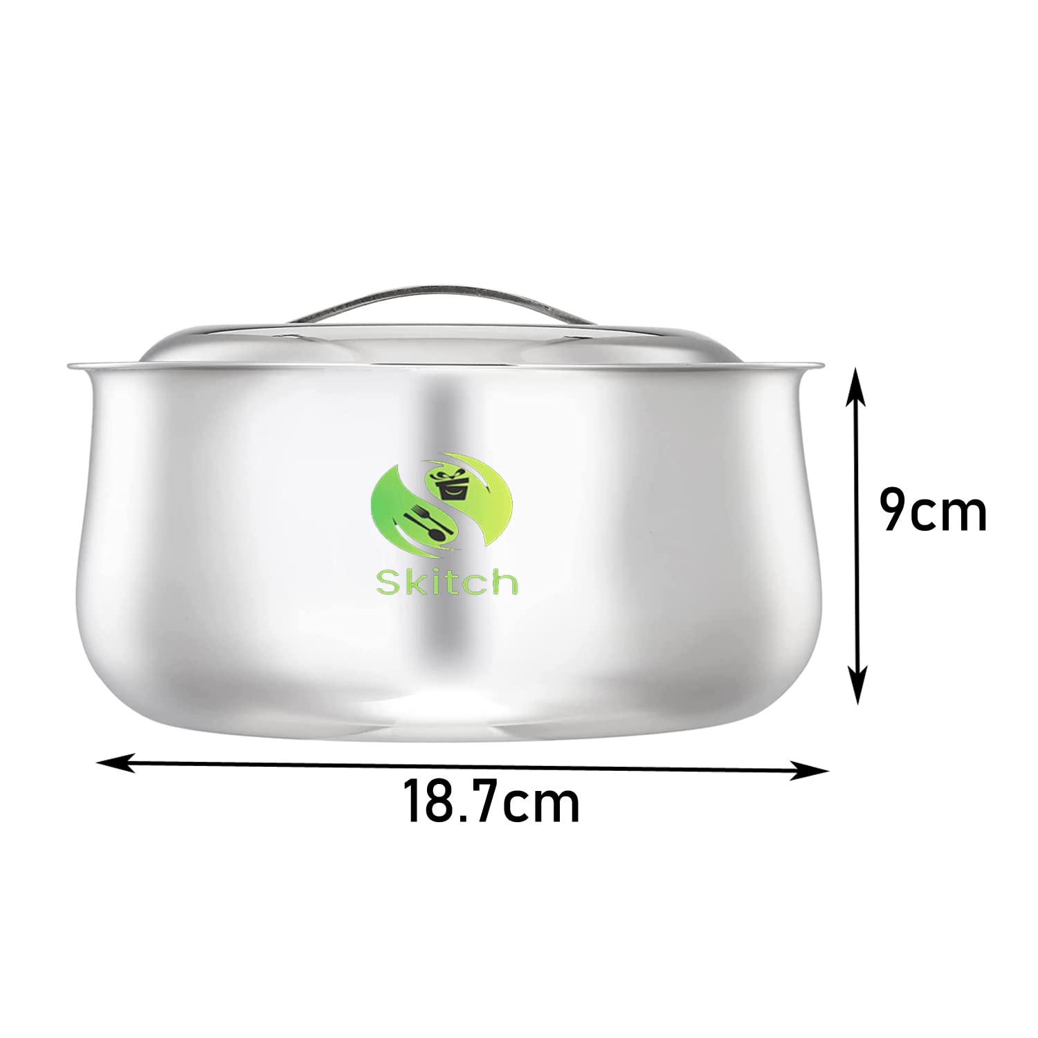 Skitch® Stainless Steel Double Wall Casserole with Lid - 1500 ml | Insulated Thermal Serving Hot Case for Hot Food