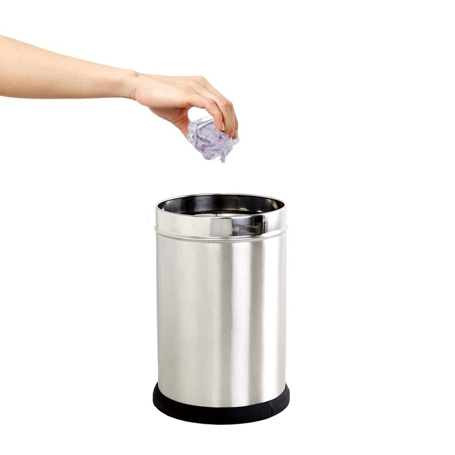 Skitch® Stainless Steel Open Perforated Dustbin Set for Home and Office - 3 Sizes, 6L, 10L, 18L(Black)