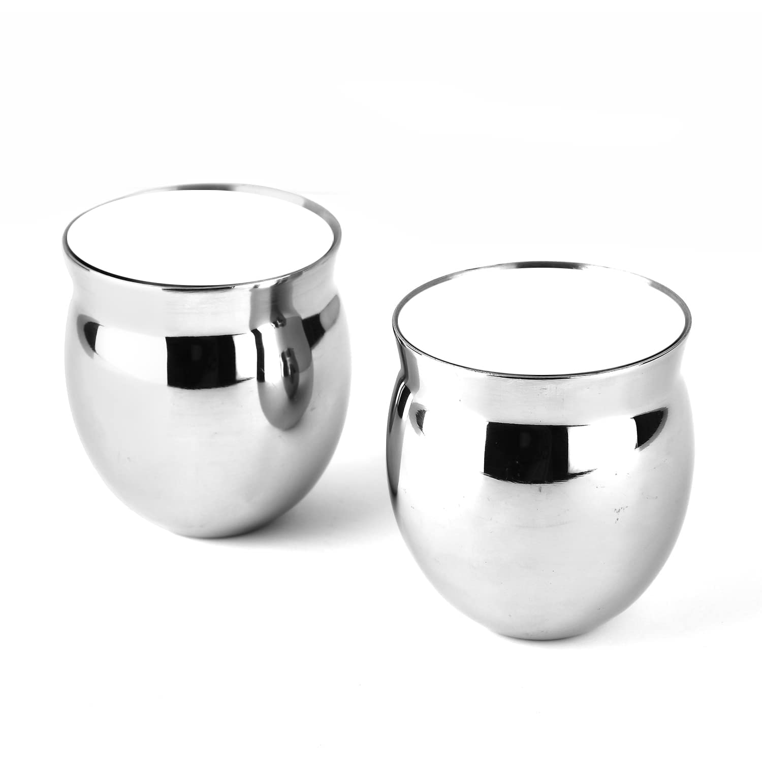 Skitch Stainless Steel Chai Coffee Lassi Kullad Unbreakable Double Wall Insulated Glossy Kullad/Kulhad 125ml Each
