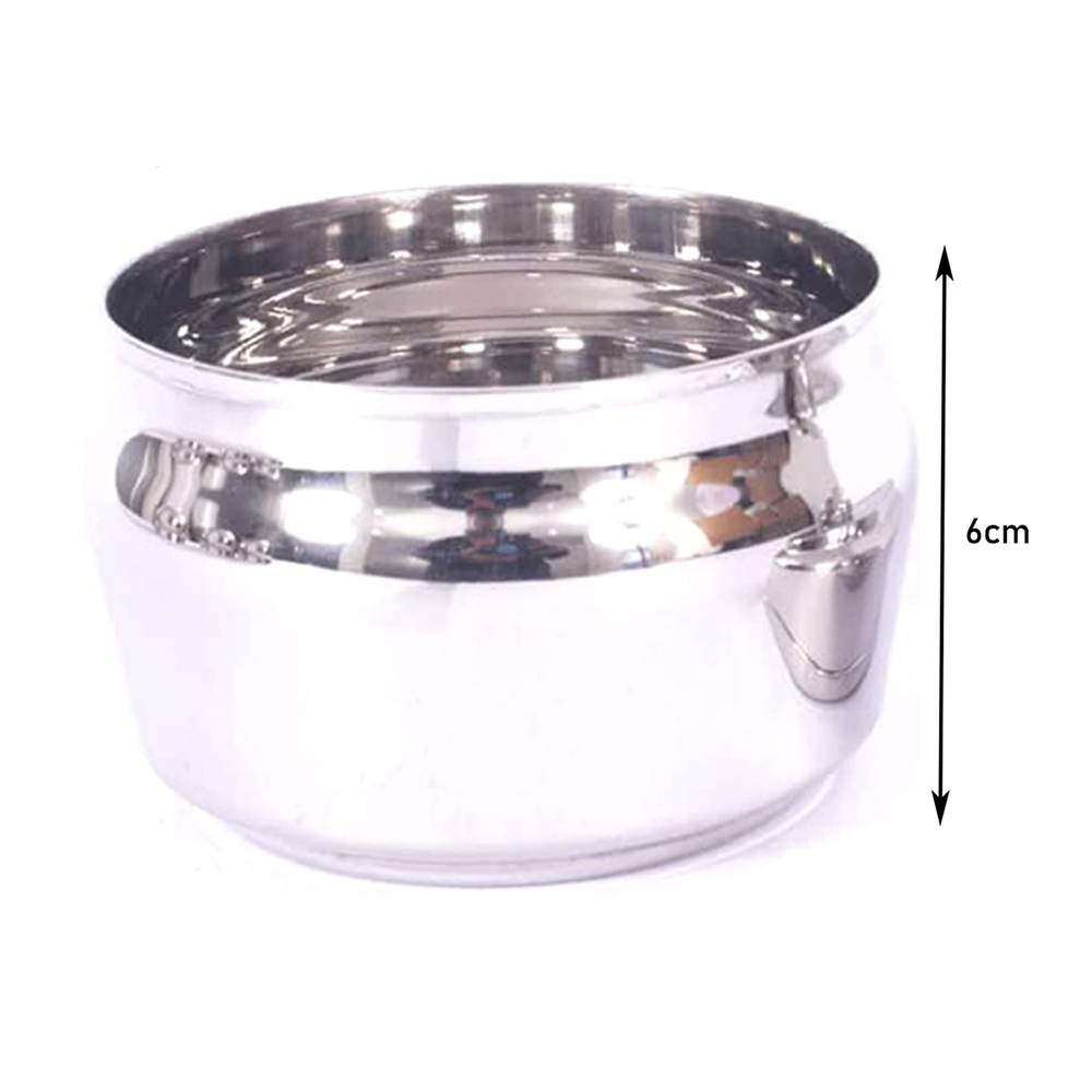 Stainless Steel Ghee Pot/Oil Container/Ghee Dani For Puja with Lid and Spoon 150ml