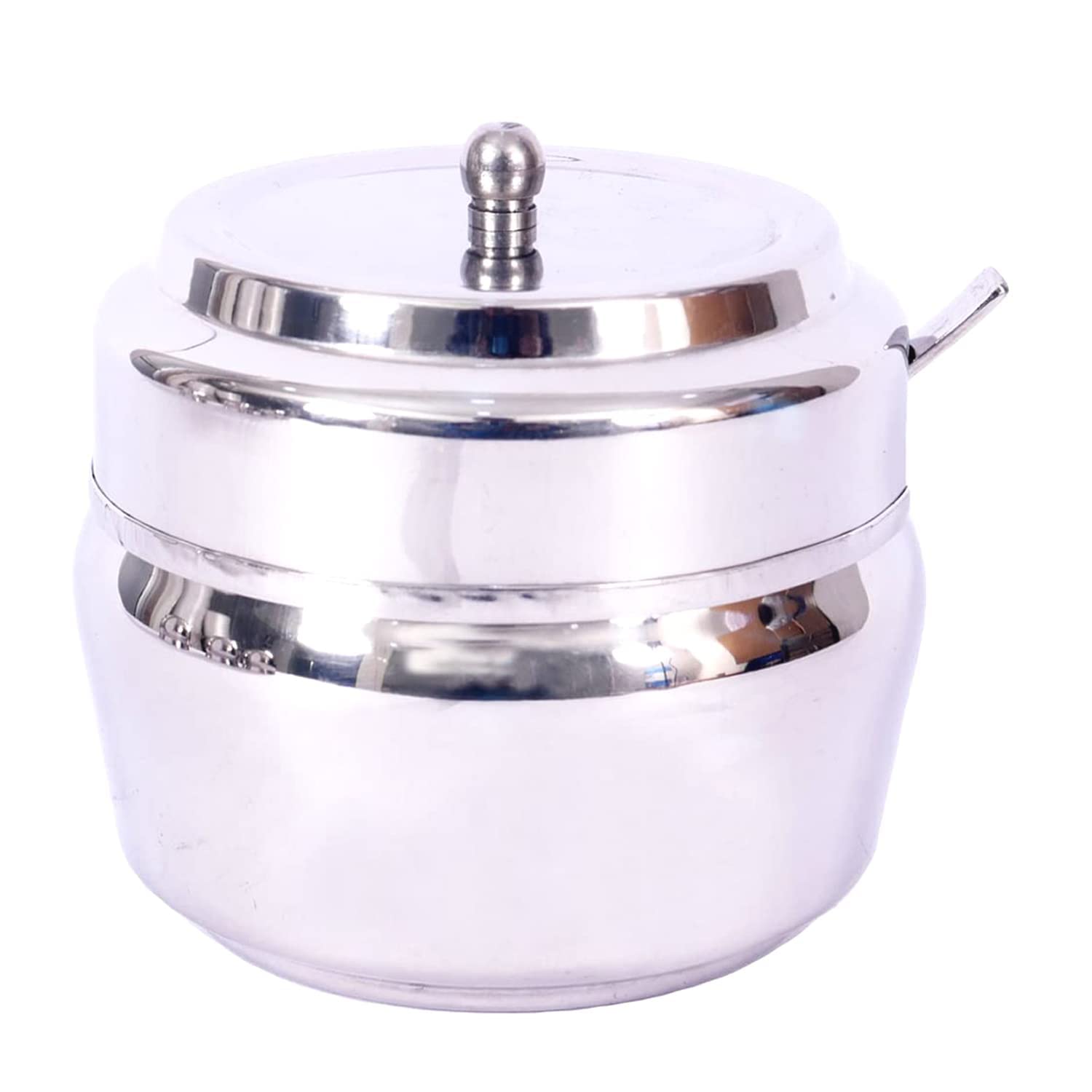 Skitch Stainless Steel Ghee Pot/Oil Container/Ghee Dani For Puja with Lid and Spoon 150ml