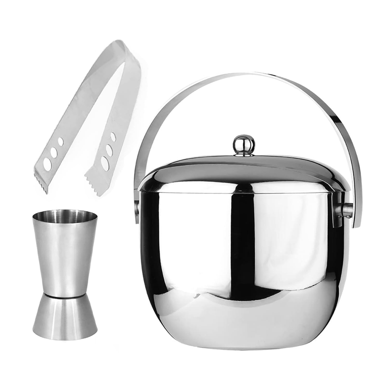 SKITCH Ice Bucket Double Wall Insulated, Apple Shaped Premium Ice Bucket. Non Magnetic, Anti Rust, Food Safe