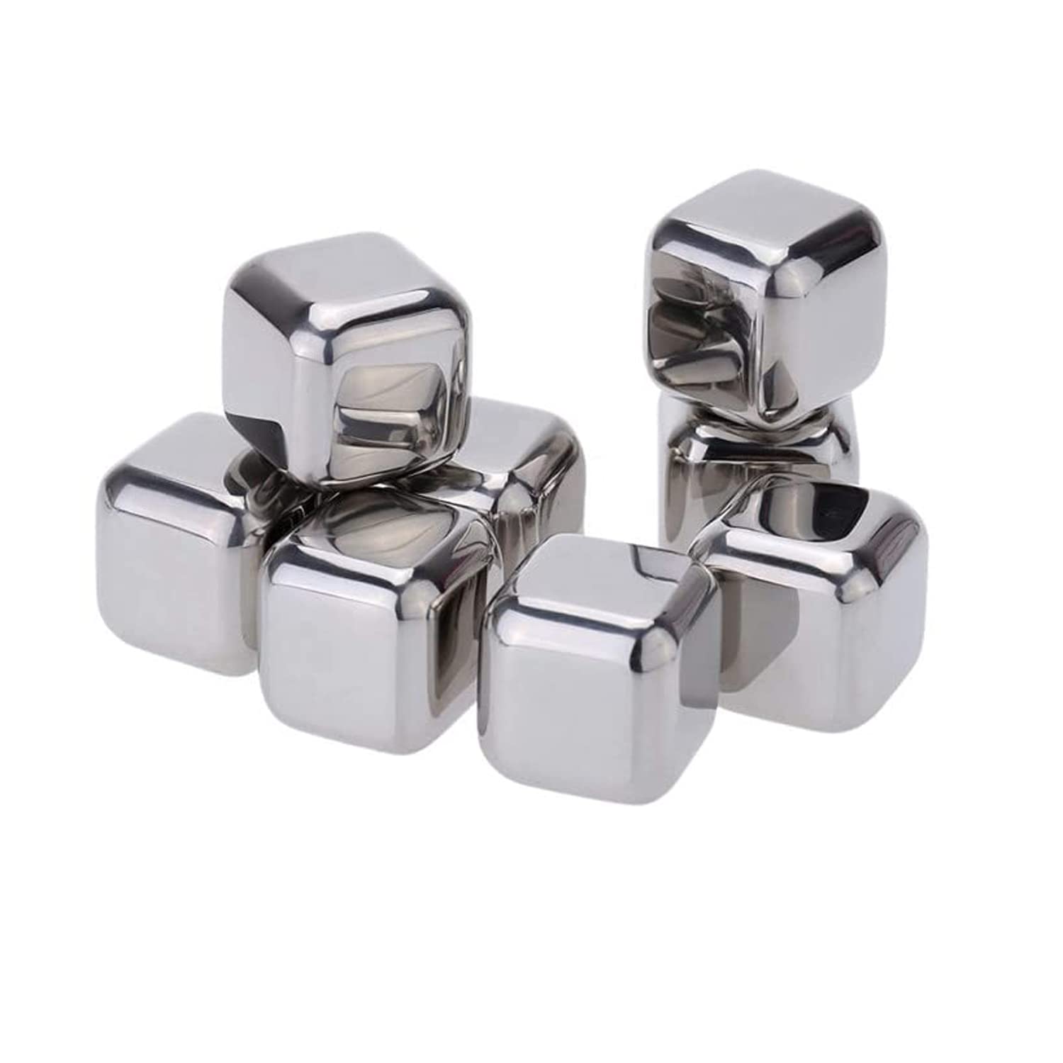 SKITCH Stainless Steel Ice Cubes for Whiskey Stones, Reusable Chilling Stones for Whiskey Wine, Vodka, Liqueurs, White Wine, Beer