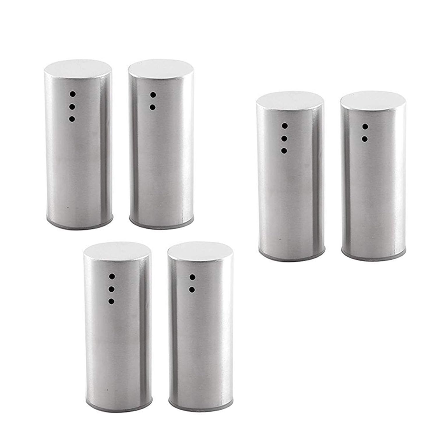 Skitch Salt and Pepper Shakers Set, Stainless Steel with Glass Bottom and Holder