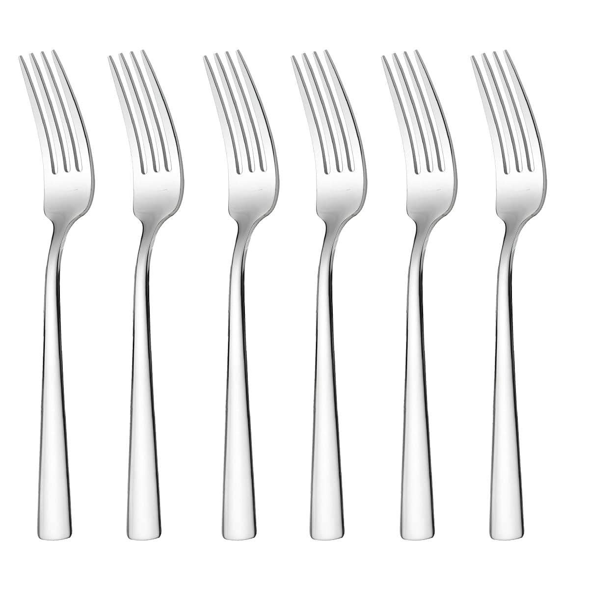 Skitch Stainless Steel Forks Set of 6 - Fork Set for Home and Kitchen, 6-Pieces Fruit Fork for Dining Table, Shiny and Sturdy Handle Fork (Fork-6)