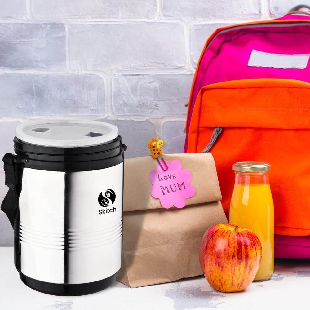 Skitch SS Lunch Box Stainless Steel Lunch Box I School Lunch Box I Office I Collage Lunch Box