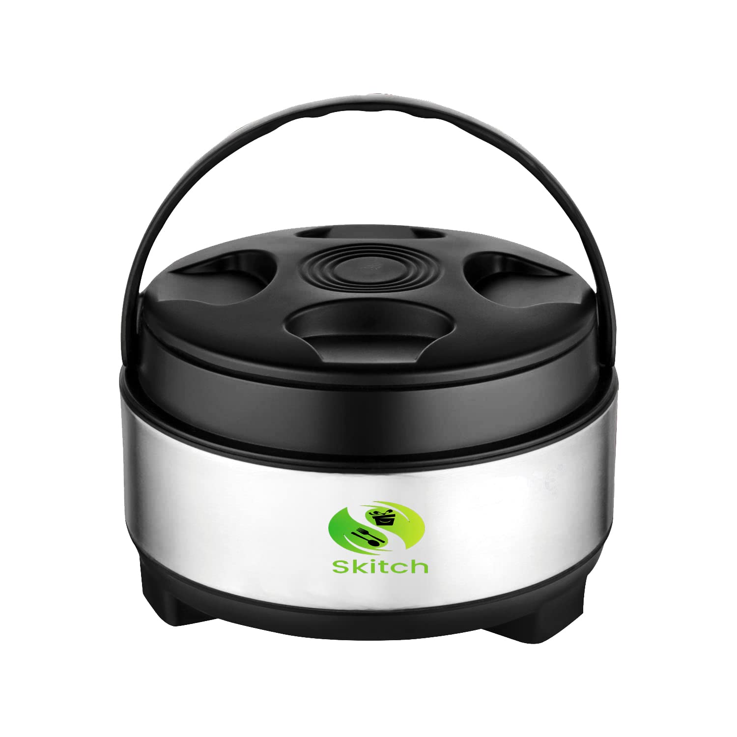 Skitch Casserole Storage for Serving Hot Meal Food for Bread Like Roti Dal Vegetables, with Plastic Cover Lid and Steel Bottom