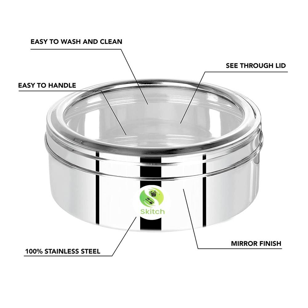 Skitch® Stainless Steel Belly-Shaped Multipurpose Box with Lid