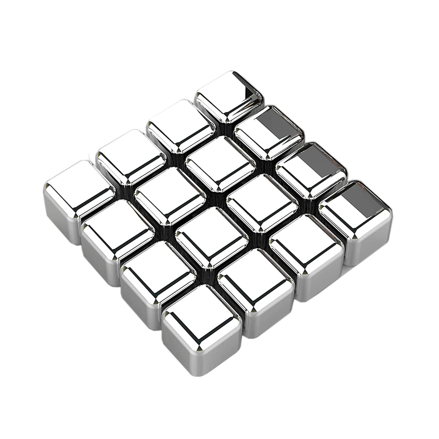 SKITCH Stainless Steel Ice Cubes for Whiskey Stones, Reusable Chilling Stones for Whiskey Wine, Vodka, Liqueurs, White Wine, Beer