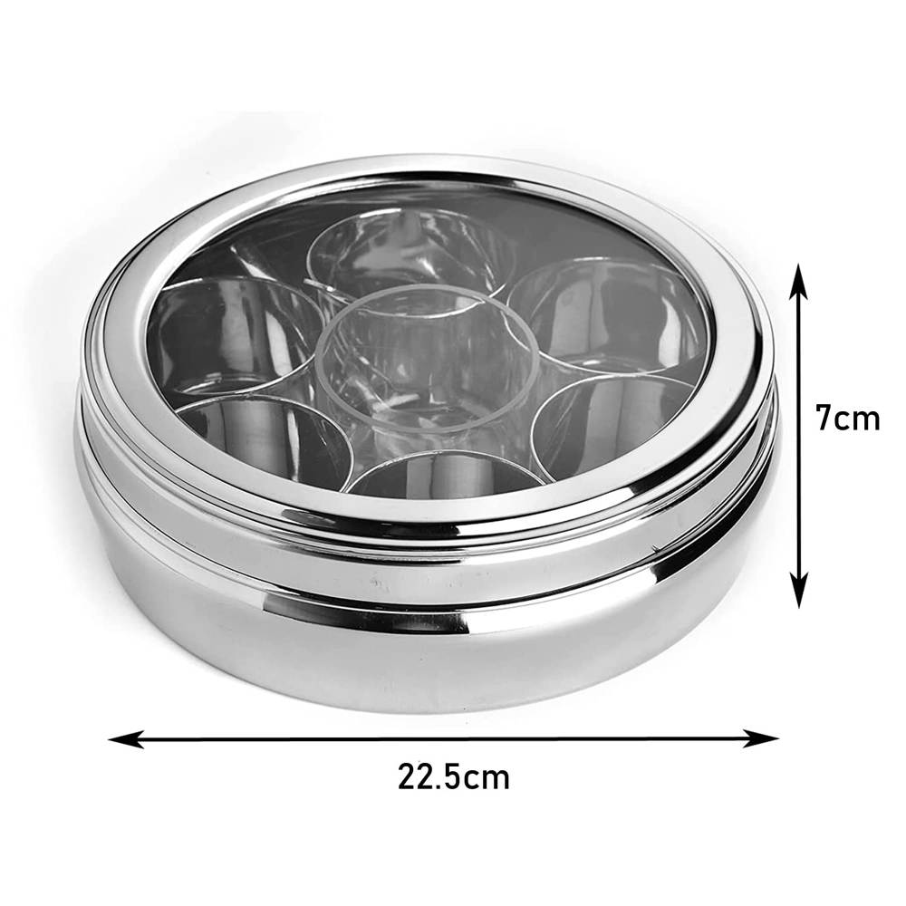 Skitch® Stainless Steel Belly-Shaped Masaldhani Box with Lid