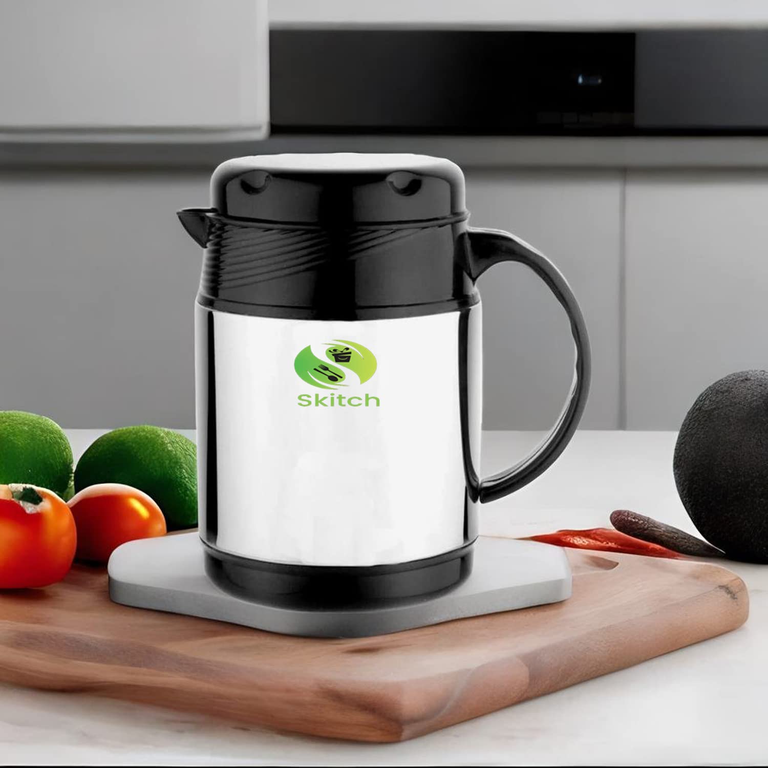 Skitch® Stainless Steel Kettle for Tea Coffee Milk Water Jug Kettle Serving Pot with Handle and Lid