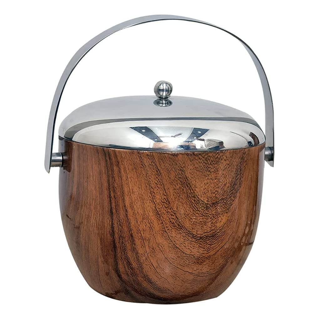 SKITCH Ice Bucket Double Wall Insulated, Apple Shaped Premium Ice Bucket. Non Magnetic, Anti Rust, Food Safe