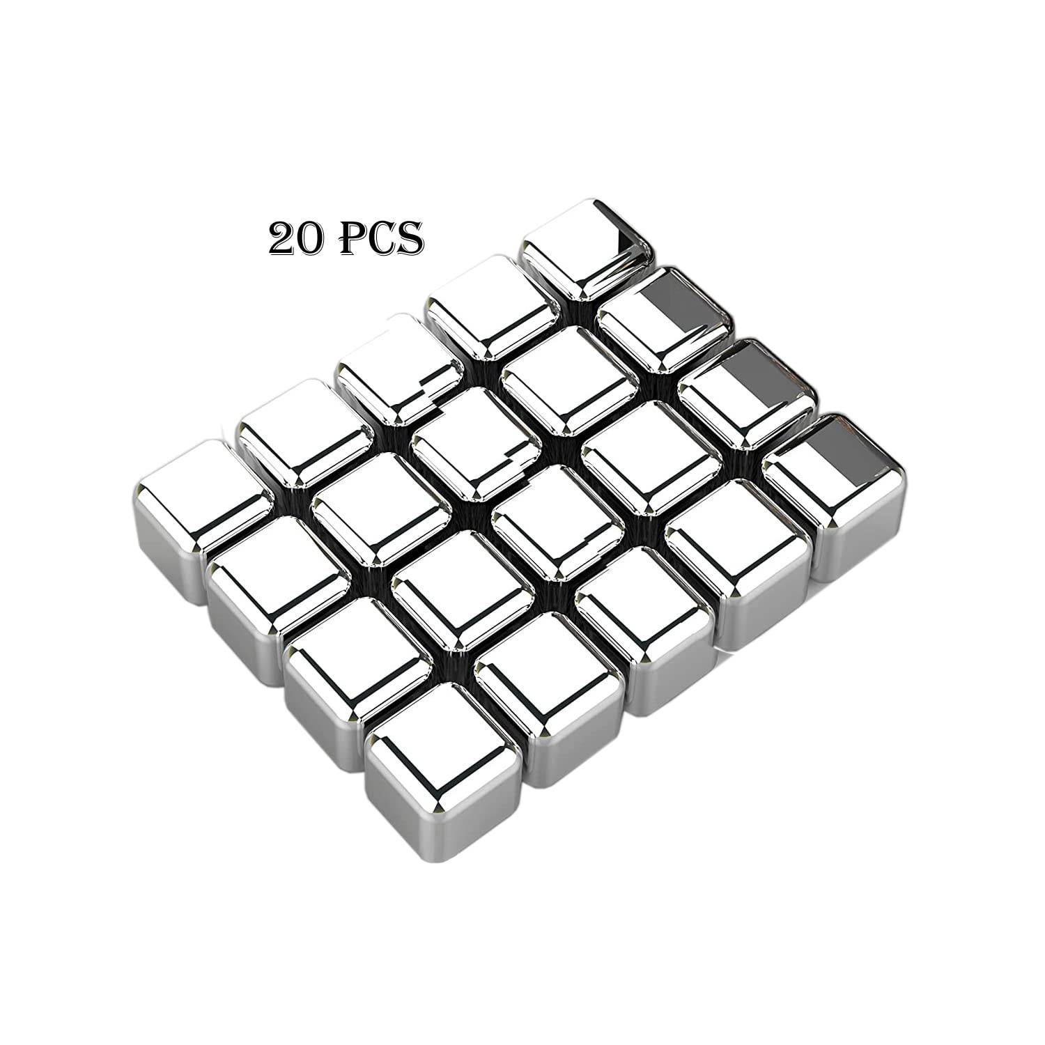 SKITCH Stainless Steel Ice Cubes for Whiskey Stones, Reusable Chilling Stones for Whiskey Wine, Vodka, Liqueurs, White Wine, Beer