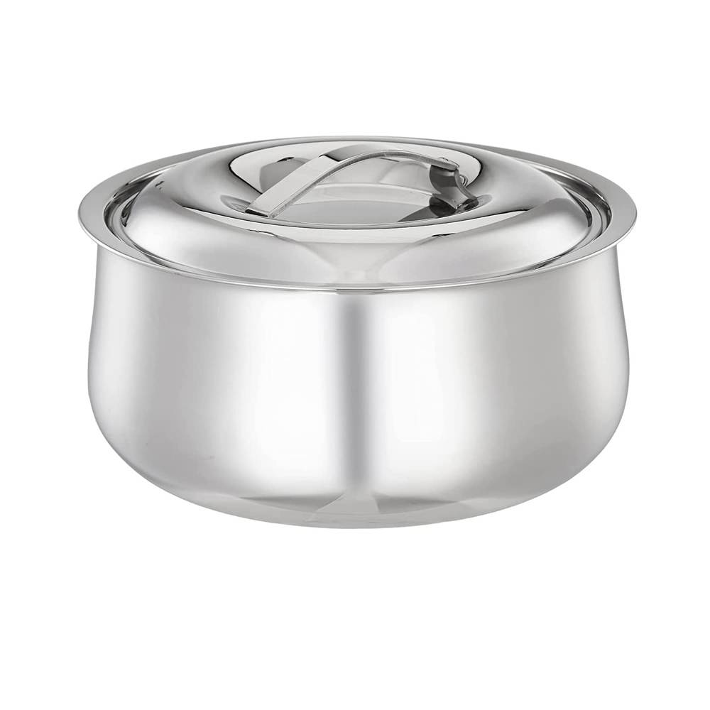 Stainless Steel Double Wall Belly Shape Casserole with Lid Model-2000