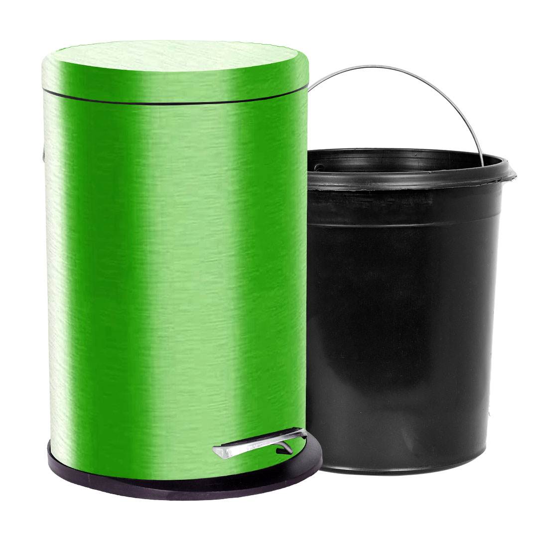 Skitch® Stainless Steel Pedal Dustbin | Round Shape Lid Dustbin (5 Ltr, Black)