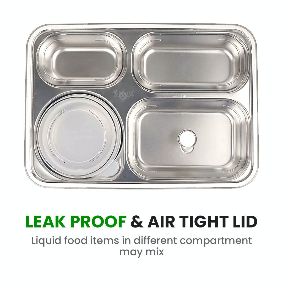 Lunch Boxes for Adults - Lunch Box for Kids with Spoon & Fork - Durable Perfect Size for On-The-Go Meal, BPA-Free (Multi Color) (4_Section_Lunch_Box)