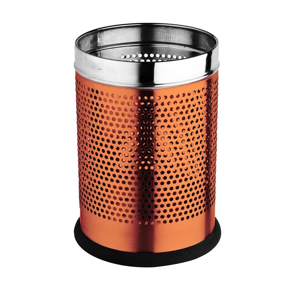 Skitch® Stainless Steel Perforated Open Dustbin (18 Ltr, Rose Gold)