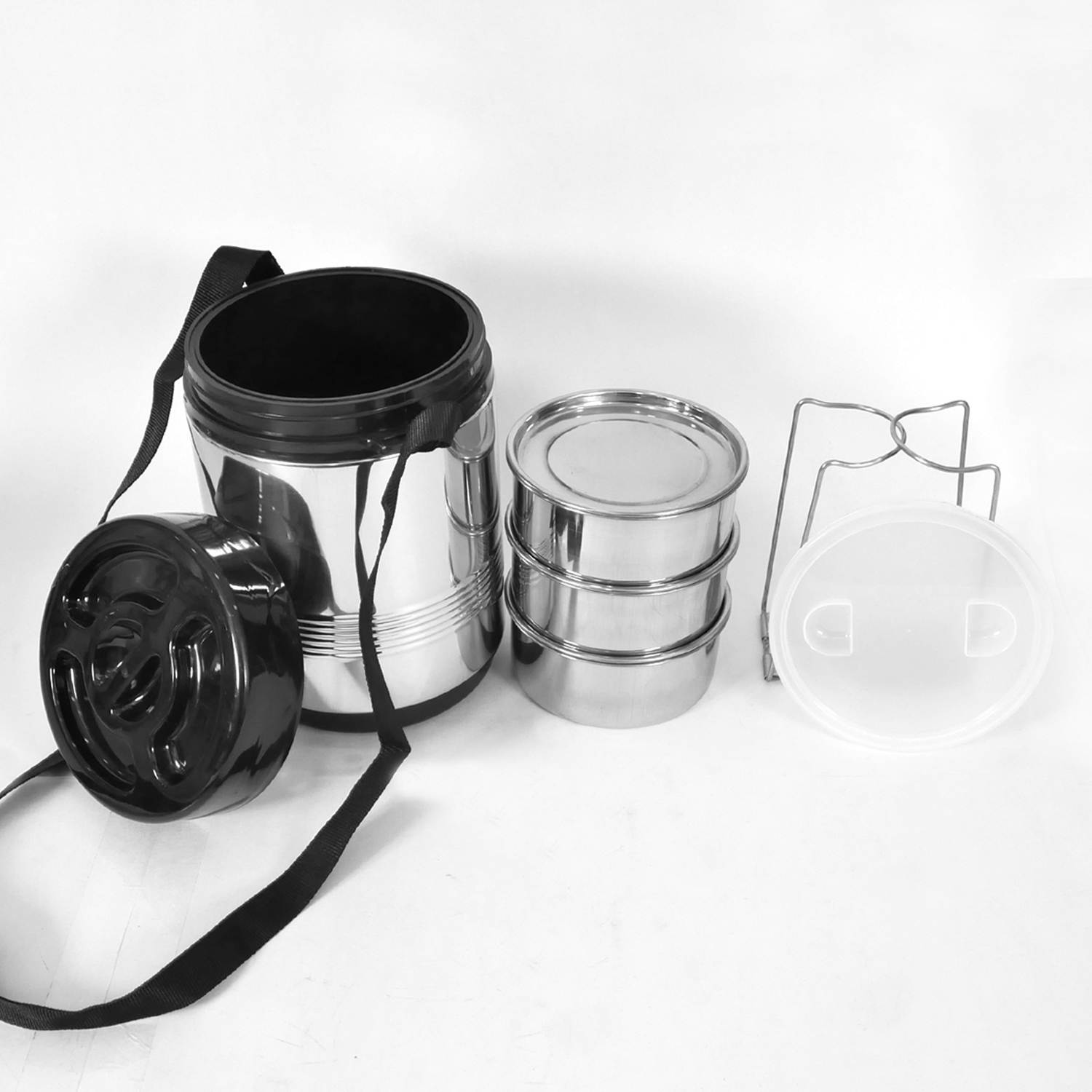 Skitch SS Lunch Box 3+1 Stainless Steel Lunch Box I School Lunch Box I Office I Collage Lunch Box (Medium)