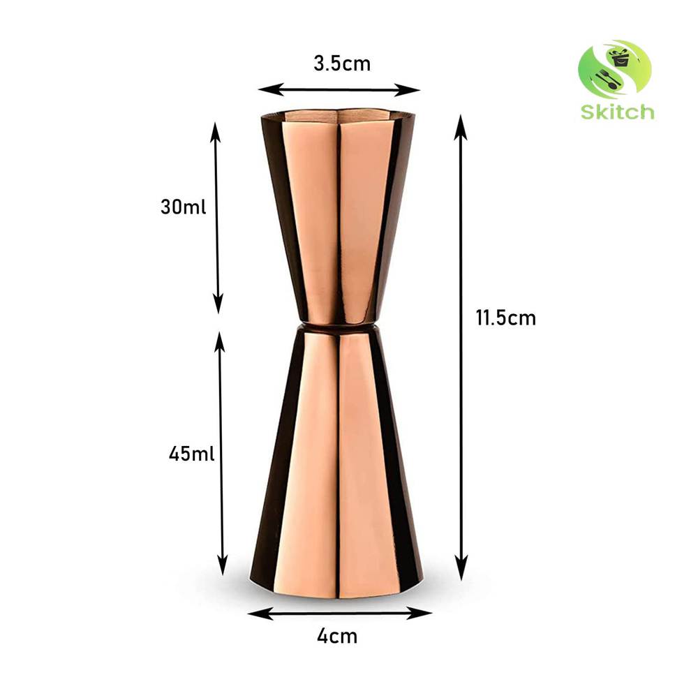 Skitch® Stainless Steel Double Sided Peg Measure 30ml & 45ml Cocktail Drink Measuring Gold Bar Tool Jigger
