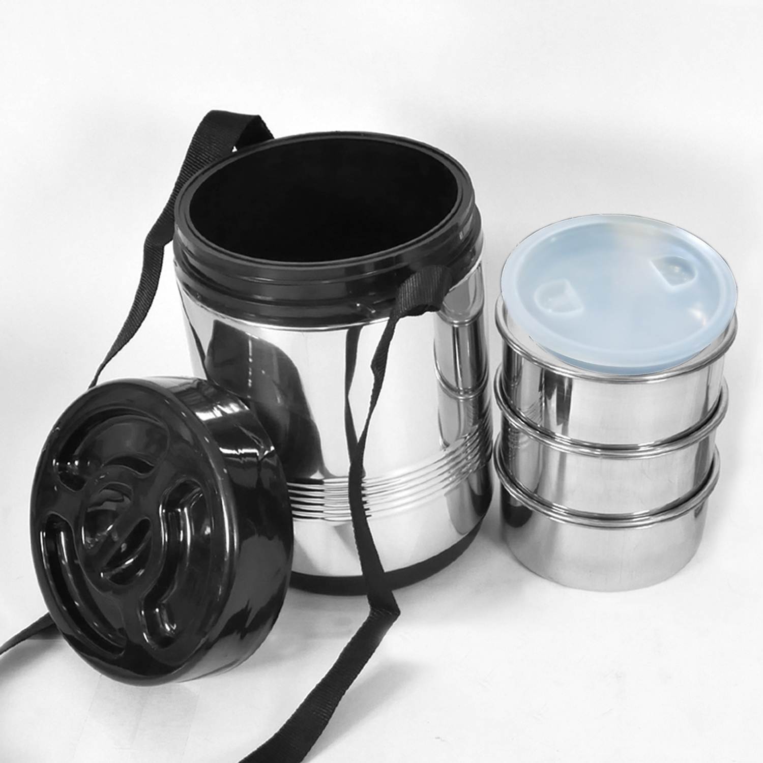 Skitch SS Lunch Box 3+1 Stainless Steel Lunch Box I School Lunch Box I Office I Collage Lunch Box (Medium)