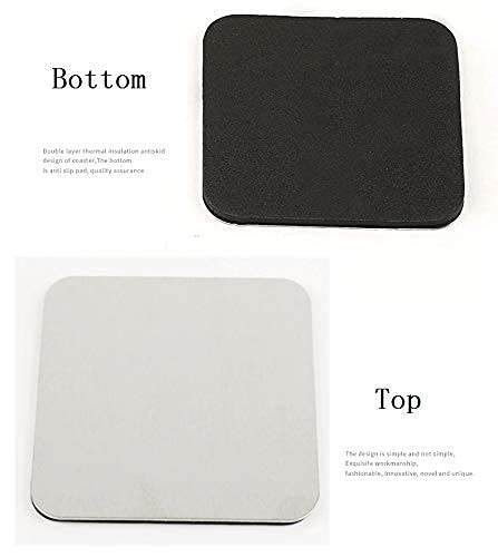 Skitch® Stainless Steel Drink Coasters - Set of 6 with Wood Finish