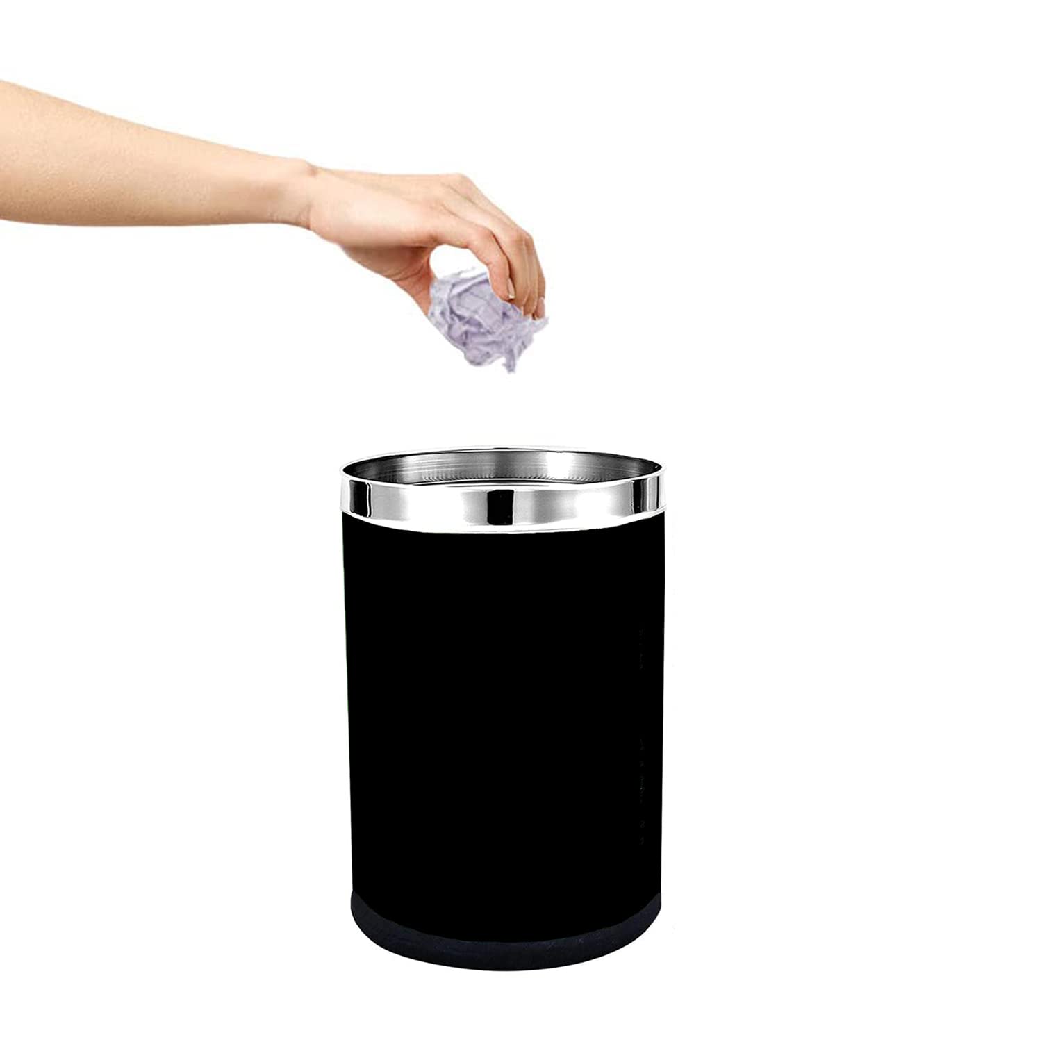 Skitch® Stainless Steel Round Open Dustbin: Versatile Garbage Bin for Home and Office(6L,10L,15L)