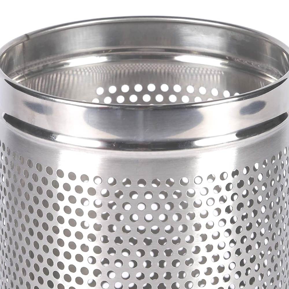 Skitch® Stainless Steel Perforated Open Dustbin (18 Ltr, Silver)