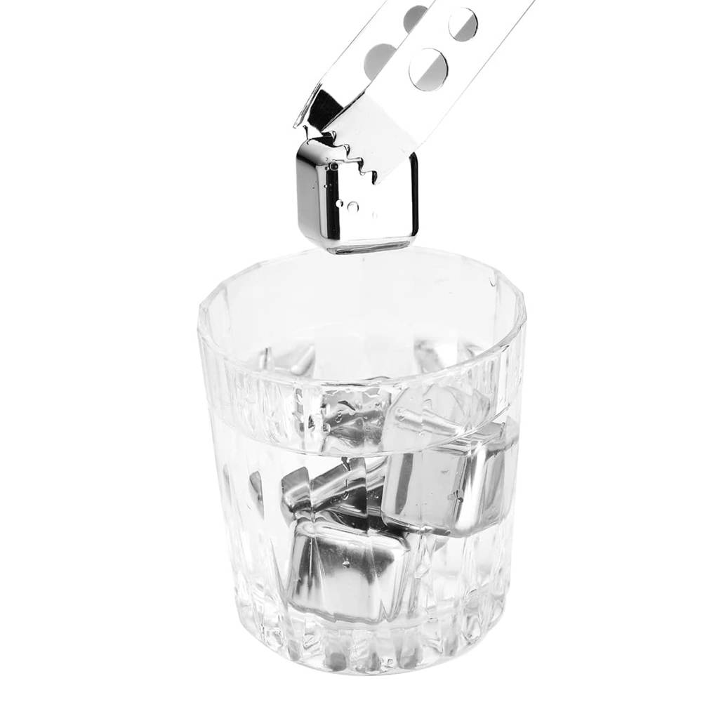 SKITCH Stainless Steel Ice Cubes for Whiskey Stones, Reusable Chilling Stones for Whiskey Wine, Vodka, Liqueurs, White Wine, Beer (4)