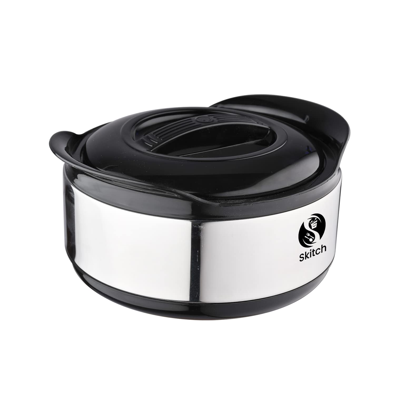 Skitch Casserole Storage for Serving Hot Meal Food for Bread Like Roti Dal Vegetables, with Plastic Cover Lid and Steel Bottom