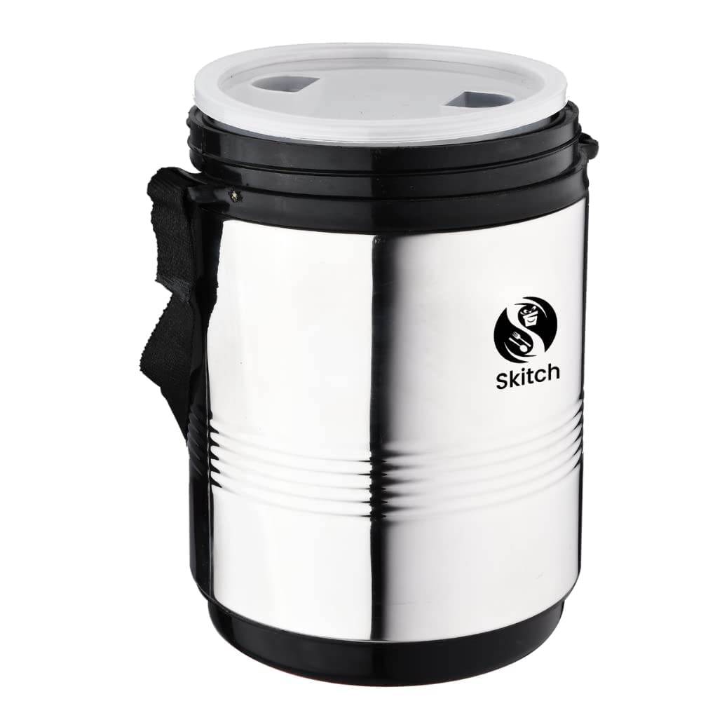 Skitch SS Lunch Box 3+1 Stainless Steel Lunch Box I School Lunch Box I Office I Collage Lunch Box (Medium)