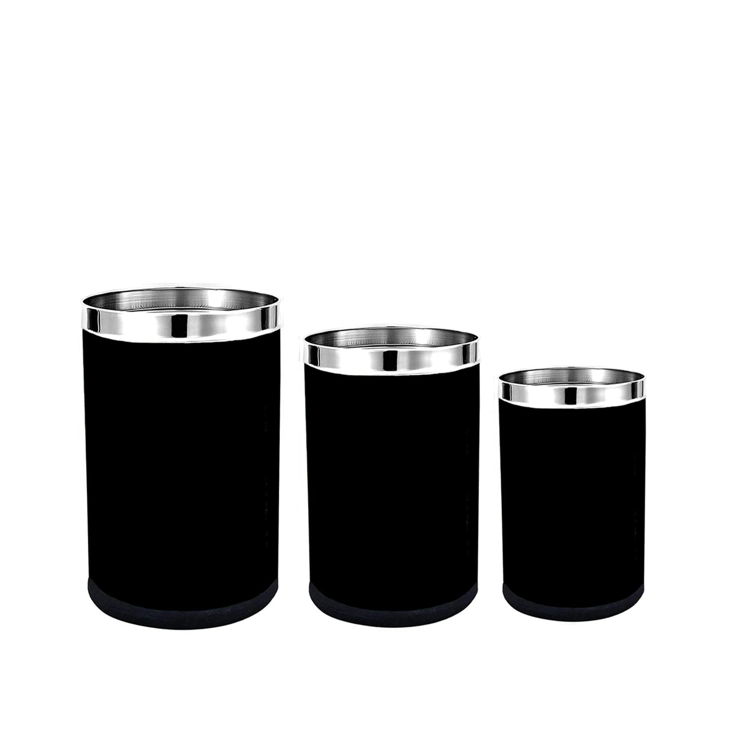 Skitch® Stainless Steel Perforated Open Dustbin (Black)