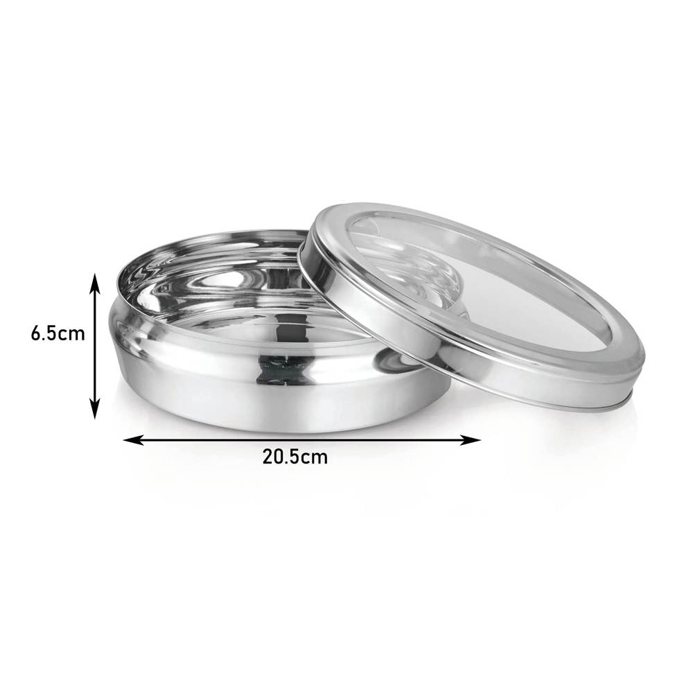 Skitch® Stainless Steel Belly-Shaped Masaldhani Box with Lid