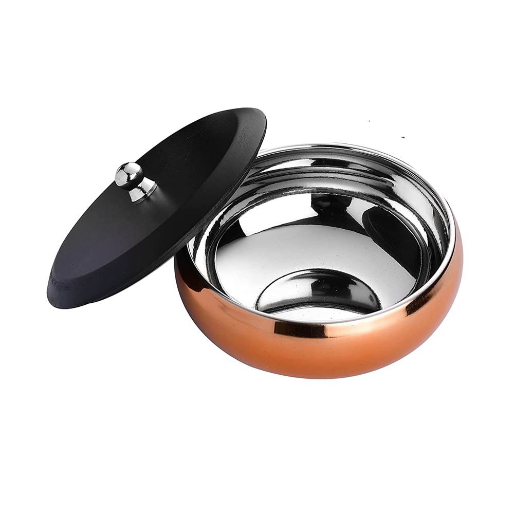 Skitch Stainless Steel Snacks Serving 3 Pcs Bowl with Lid & Plate