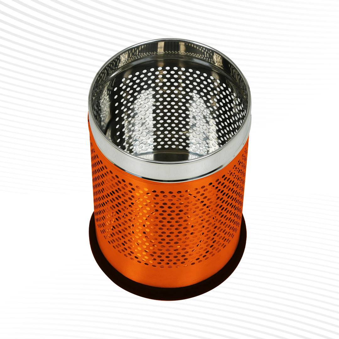 Skitch® Round Shape Perforated Dustbin for Home, Office, and Kitchen (Rose Gold10-L)